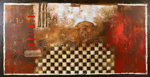 Carolina Paulussen - Acryl op doek, Written Time (Groot) verkocht voor € 70!