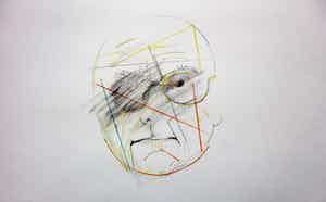 Pierre van Soest - potloodtekening: portret Bert Schierbeek verkocht voor € 42!