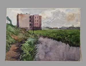 Willem Frederik Andrea - een omstreeks 1920 geschilderd Aquarel "landschap nabij Zaandam" kopen? Bied vanaf 62!