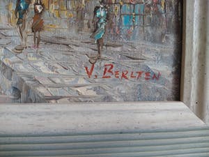 Niet of onleesbaar gesigneerd - Parijs' stadsgezicht - olieverf op canvas, ingelijst kopen? Bied vanaf 1!