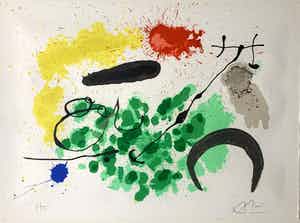 Joan Miro - HANDGESIGNEERDE kleurenlitho - 'Le Lézard aux Plumes d'Or - 1971 verkocht voor € 1600!
