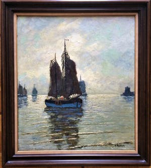 Carl Wilhelm Mosblech - Marine met zeilboten. kopen? Bied vanaf 267!