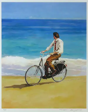 Toon Kuijpers - Giclée, Beach Ride - Ingelijst kopen? Bied vanaf 40!