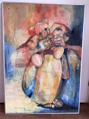 Annica Koot - Acryl op papier z.t. (GROOT) verkocht voor € 80!