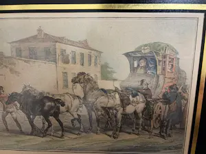 Victor Adam - Triptiek van 3 x 19e-eeuwse Handgekleurde Lithografieën (Paardenkoetsen) kopen? Bied vanaf 240!