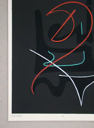 Cesar Domela - Abstracte compositie - 1952 - Sjabloon in gouachekleuren kopen? Bied vanaf 70!