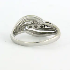 14k witgouden ring bezet met briljant en single cut geslepen diamant tot. 0.35ct kopen? Bied vanaf 625!