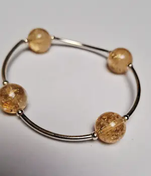 Nieuwe zilveren armband met Citrien  edelsteen. kopen? Bied vanaf 37!