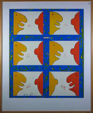 Jacob Herskind - Zeefdruk, Voulez Vous - Ingelijst verkocht voor € 50!