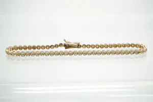 32 - 18 karaats rosegouden armband met ca 0.65 crt briljant geslepen diamant kopen? Bied vanaf 580!