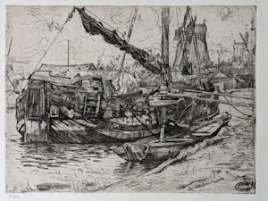 Pieter Dupont - 1895 - Tjalk aan de Baarsjes kopen? Bied vanaf 60!