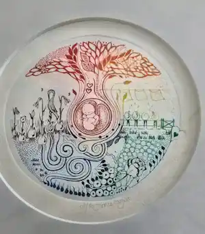 Yvonne Borgers - 4 ingelijste etsen met de ooievaar als symbool voor levenslooop kopen? Bied vanaf 120!