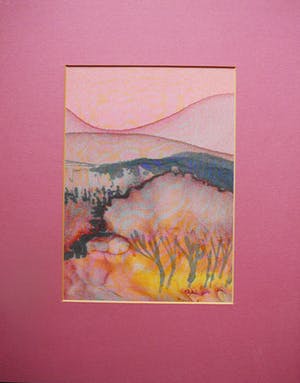 Niet of onleesbaar gesigneerd - Landschap met bomen -aquarel op zijde- kopen? Bied vanaf 10!