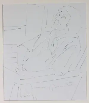 Janus Nuiten - Verschillende technieken, Lot van 40 schetsen van figuren kopen? Bied vanaf 60!