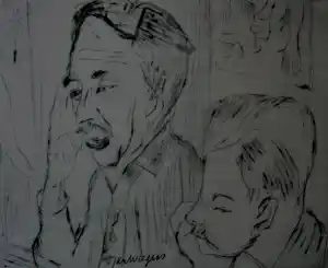 Jan Wiegers - Ets: Portret van H.N Werkman en J van Zweden kopen? Bied vanaf 95!