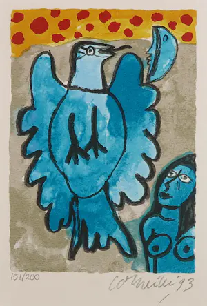Corneille - Litho, Femme et oiseau kopen? Bied vanaf 1!