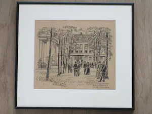 Charles Kemper - Galgemaal in De Doelen - Inkttekening kopen? Bied vanaf 40!