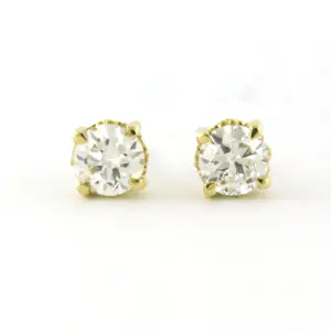 18k gouden solitair oorknoppen met oud Europees slijpvorm diamant tot. 0.86ct kopen? Bied vanaf 650!