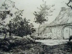 Eduard August Becht - LANDSCHAP MET BOERDERIJ BIJ BROEKHUIZEN verkocht voor € 20!