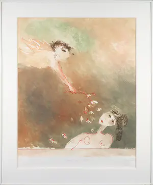 Katrien Caymax - Kleurenets/aquatint, Bloemen voor Bettina - Ingelijst kopen? Bied vanaf 40!