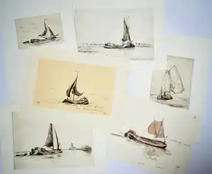 Willem Jans Dijk - 2 aquarellen en 4 etsen. verkocht voor € 80!