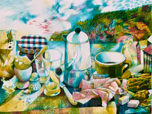 Nicolaas Wijnberg - Picknick aan het meer verkocht voor € 60!