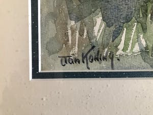 Jan Koning - Rivierlandschap - Aquarel, Ingelijst kopen? Bied vanaf 65!