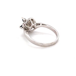 18K Goud - witgouden ring met diamant en saffier. maat 54,25(17,5) 3,76gr kopen? Bied vanaf 220!