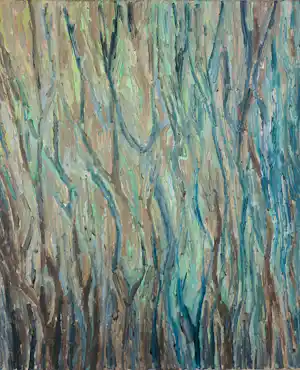 Janus Nuiten - Olieverf op doek, Bomen in de winter verkocht voor € 100!