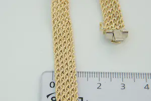 27 - Sierlijke 18 Krt geel-gouden dames armband - fantasie schakel - ZGAN kopen? Bied vanaf 410!