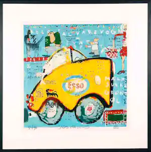 Jacob Herskind - Zeefdruk, Esso - Ingelijst verkocht voor € 40!