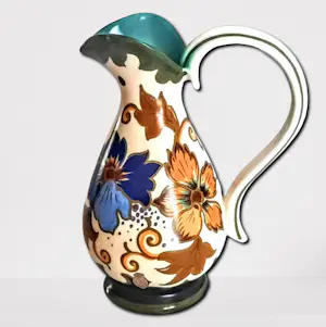 Plateelbakkerij Zuid-Holland - Keramikkrug Keramikvase Art Deco Modell 4812 Dekor "Godelin" 50er Jahre kopen? Bied vanaf 60!