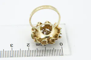 Sierlijke 14 karaats geel-gouden opengewerkte Bloem of Dahlia ring - gekeurd kopen? Bied vanaf 170!