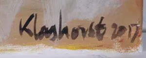 Peter Klashorst - Acryl en print op doek, Naakt op een hotdog kopen? Bied vanaf 200!
