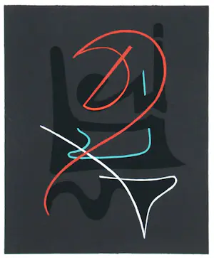 Cesar Domela - Abstracte compositie - 1952 - Sjabloon in gouachekleuren kopen? Bied vanaf 70!