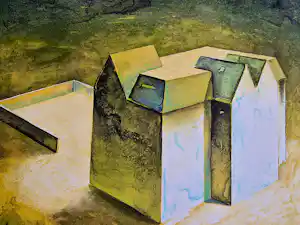 Ardi Brouwer - Fraaie polychrome zeefdruk "het huis van de verzamelaar" zeer kleine oplage! kopen? Bied vanaf 44!