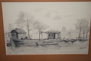 Theodor Koch - Coolsingel Rotterdam, voor de demping - potloodtekening kopen? Bied vanaf 40!