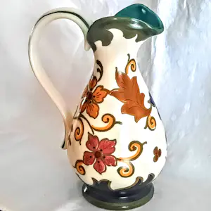 Plateelbakkerij Zuid-Holland - Keramikkrug Keramikvase Art Deco Modell 4812 Dekor "Godelin" 50er Jahre kopen? Bied vanaf 60!