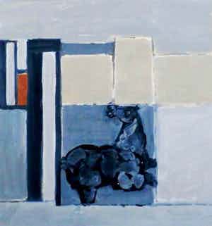 Theo van Amstel - Gouache: paard in interieur 2, 1967, handgesigneerd verkocht voor € 149!