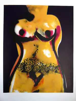 Herman Brood - Kleurenzeefdruk TORSO Handgesigneerd. kopen? Bied vanaf 1!