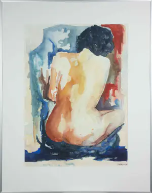 Niet of onleesbaar gesigneerd - Aquarel, Naakt - Ingelijst kopen? Bied vanaf 10!