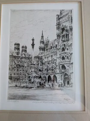 Paul Geissler - Prof. Paul Geissler (1881-1965) – "München" – Handgesigneerde Ets kopen? Bied vanaf 40!