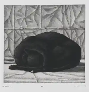 Joop Vegter - Mezzotint, Niet storen s.v.p. verkocht voor € 60!