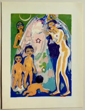 Kees van Dongen - Houtgravure 1955 - " Schahrazade pardonnèe " - uit 1001 nacht - ready to frame kopen? Bied vanaf 50!