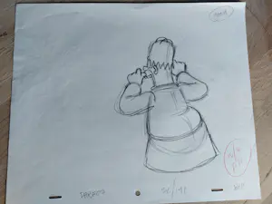 Matt Groening - originele productietekening - Homer - ingelijst kopen? Bied vanaf 85!