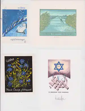 Henk Blokhuis - e.a: 4x Originele Ex Libris Linosnedes & Drukken | GRATIS VERZENDING kopen? Bied vanaf 29!