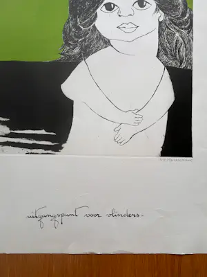 Ans Wortel - Gesigneerde kleurenets - "uitgangspunt voor vlinders" - 144/190 kopen? Bied vanaf 75!