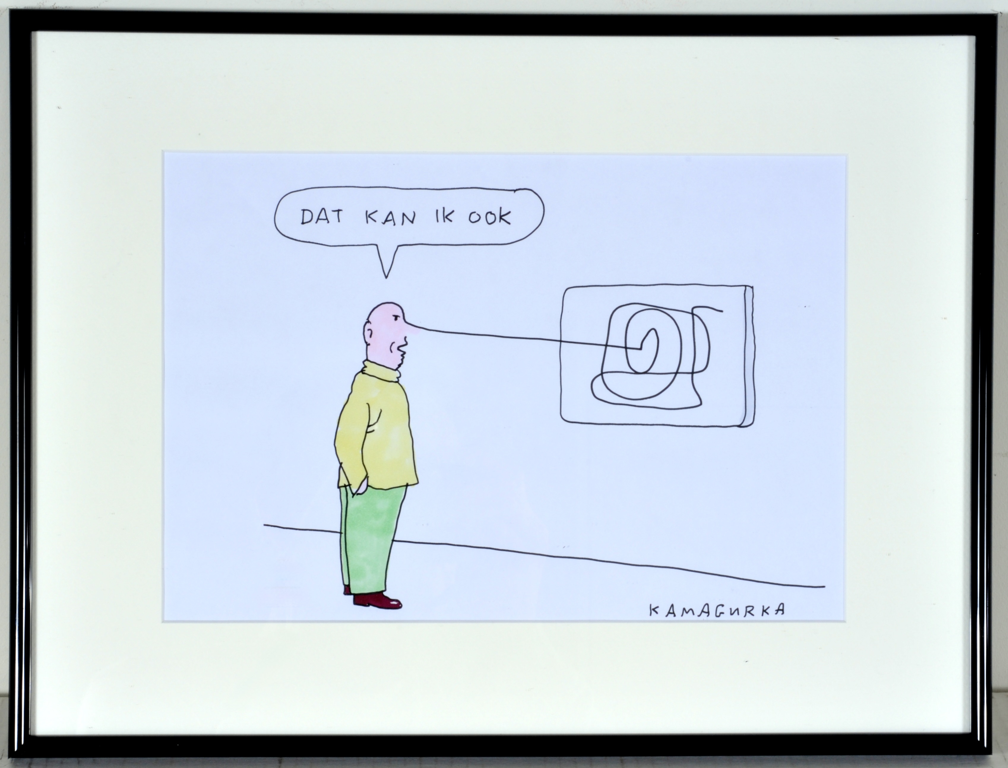 Kamagurka - Dat kan ik ook - Originele cartoon - Gesigneerd - 21x29 cm - Ingelijst kopen? Bied vanaf 390!