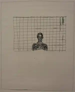Jan van der Pol - ets: figuur - 1987 verkocht voor € 50!