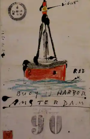 Viktor IV - Gemengde techniek: Dagboekblad 'Buoy y Harbor' - 1971 verkocht voor € 199!